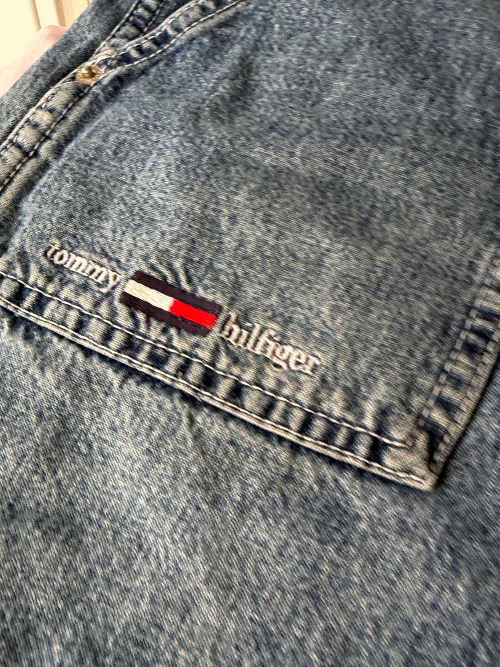 Vintage 90s Tommy Hilfiger jeans denim cargo shorts high rise - Picture 2 of 6